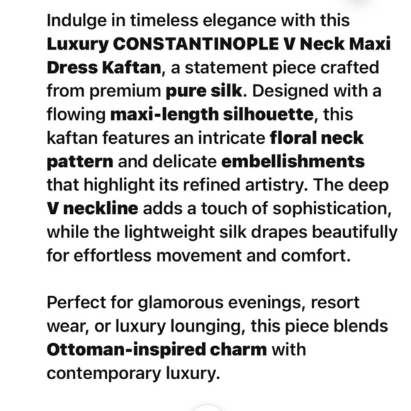 LUXURY CONSTANTINOPLE V Neck Floral Embellished Silk Maxi Dress Kaftan - Picture 6 of 15